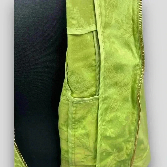 JONES NEW YORK Signature ladies medium lime zippered jacket textured print - Picture 9 of 12